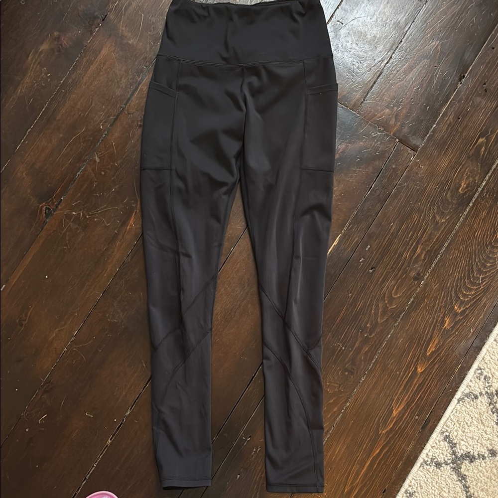 Along Fit Black High-Waisted Leggings with Buttery Material and Pockets